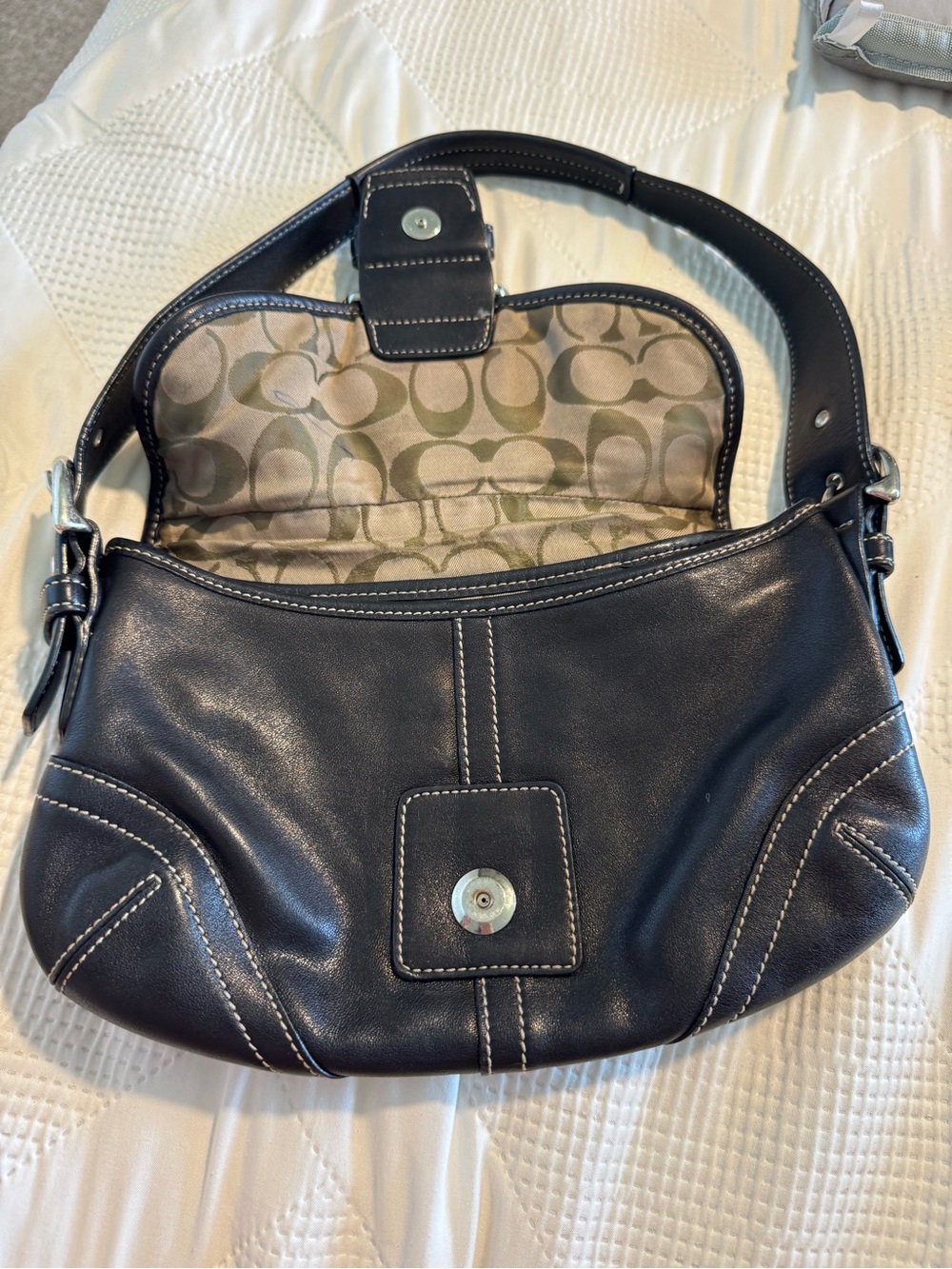 Vintage Coach Soho black Leather Shoulder Bag - Picture 4 of 6